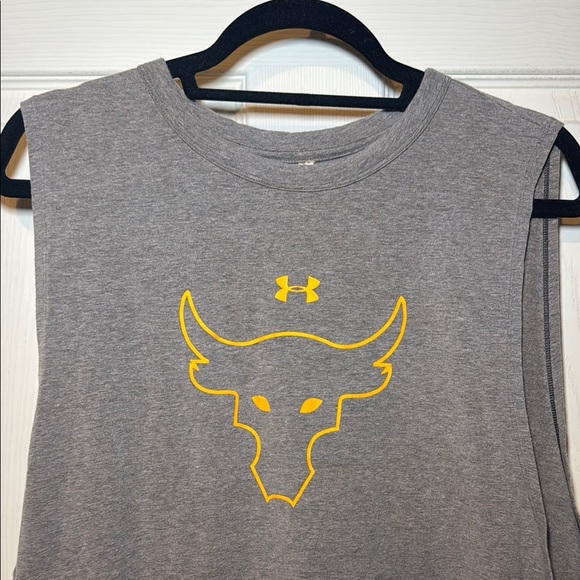 Under Armour Project Rock Sleeveless Grey Brahma Bull Tank Size XL - Picture 3 of 7